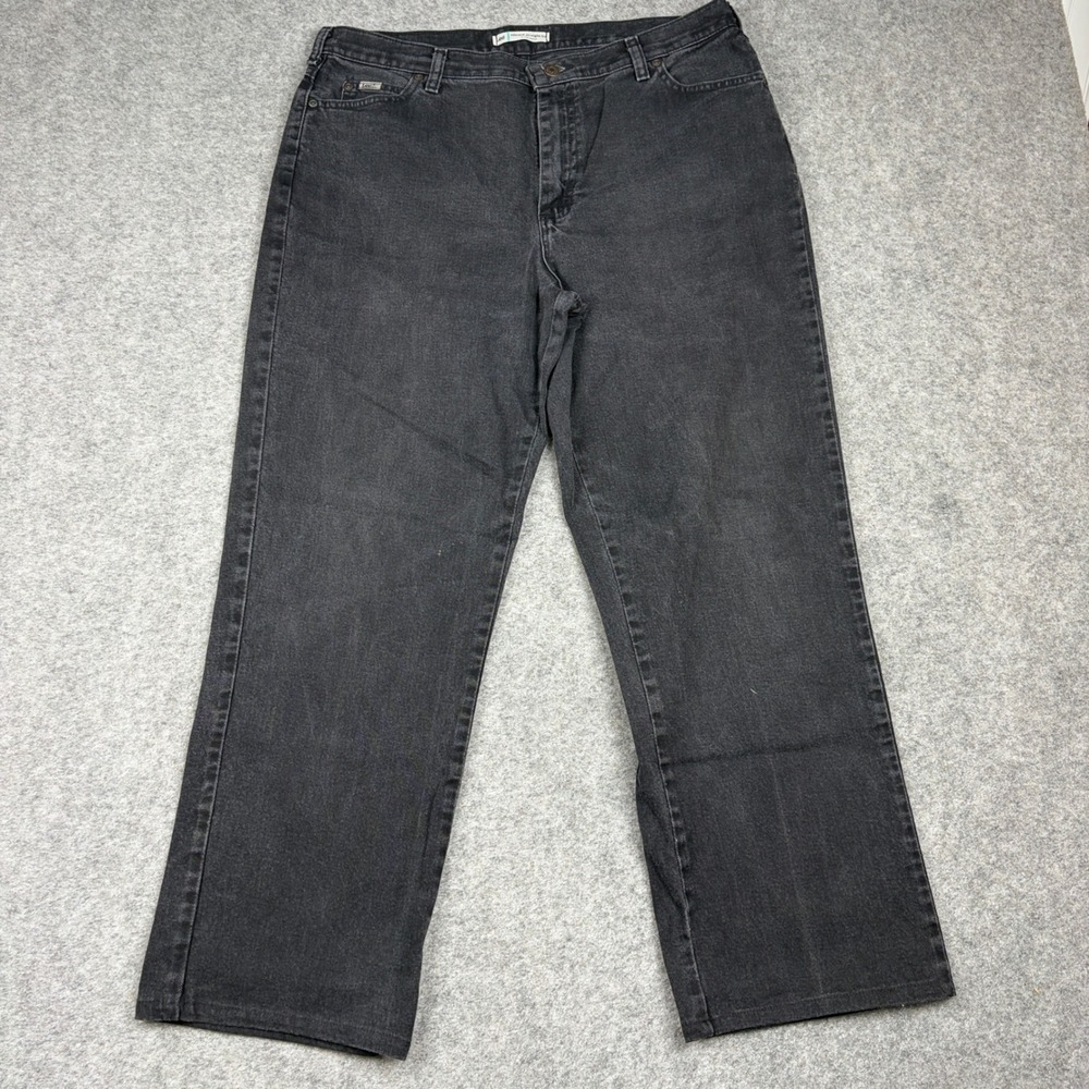 Lee Relaxed Straight Leg Jeans Women 16 Medium Black Denim High Rise Y2K Outdoor